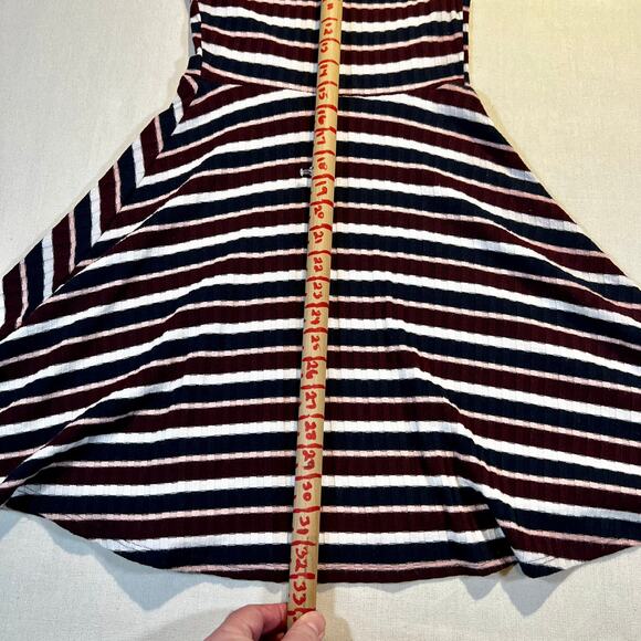 Mossimo Supply Co Mini Dress Knit Navy Burg Pink White Fit & Flaire Woman's XS - Picture 7 of 11